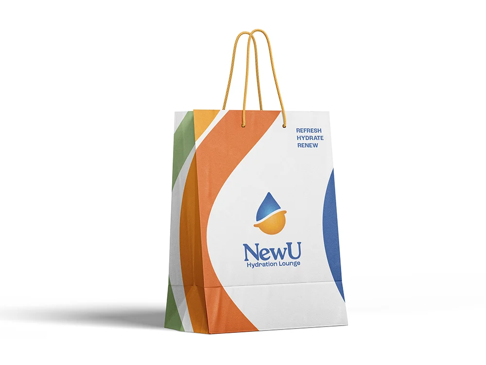 NewU branded gift bag mockup